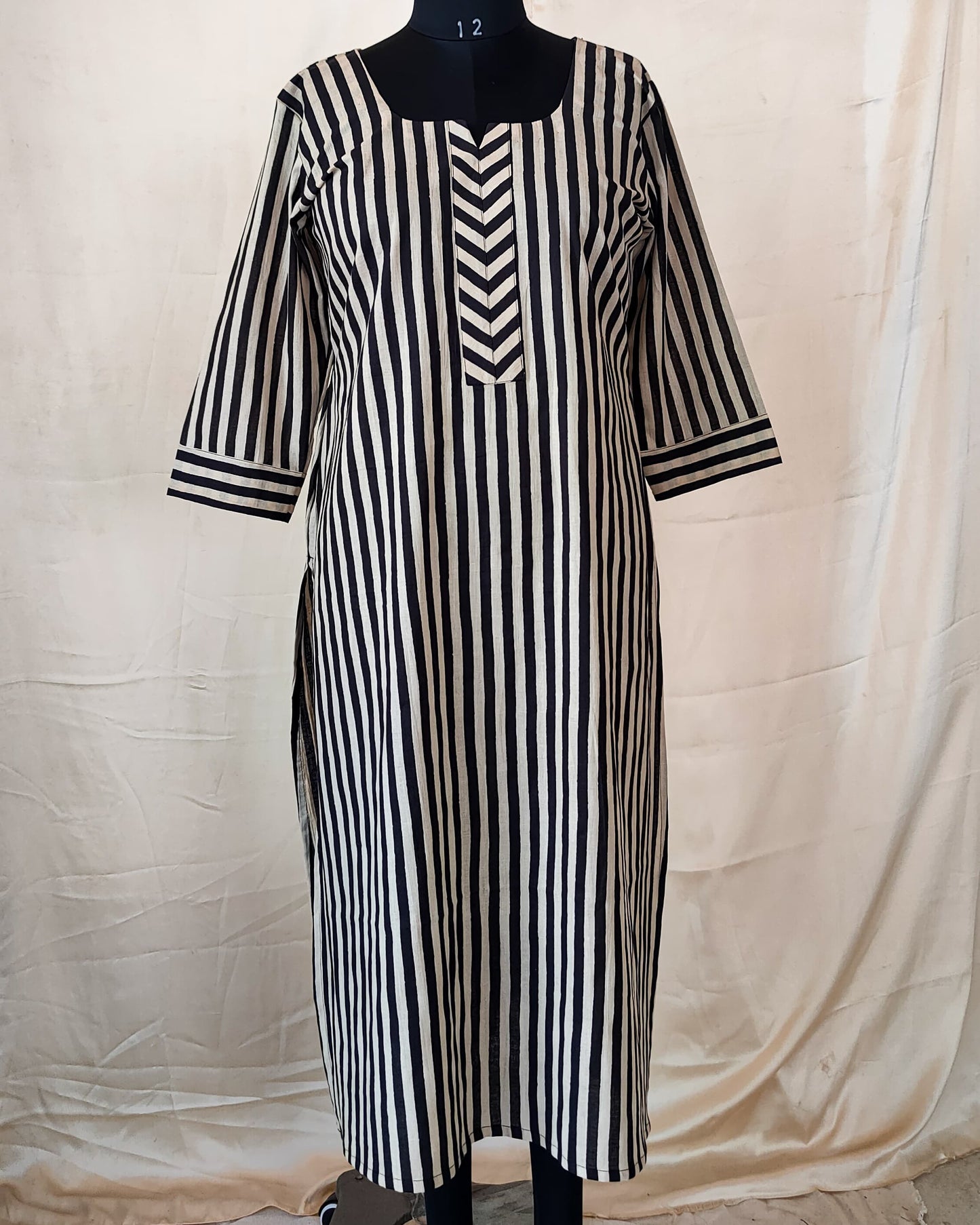 13 Black And White Stripes Kurta