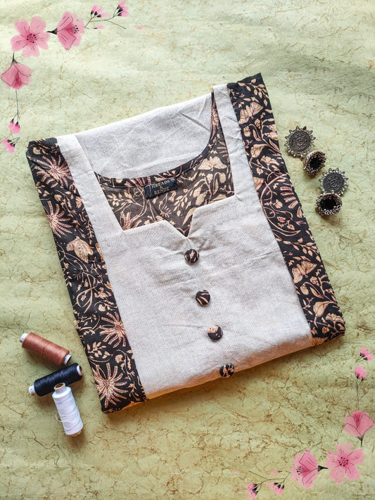 80 Black and White Printed Kurta