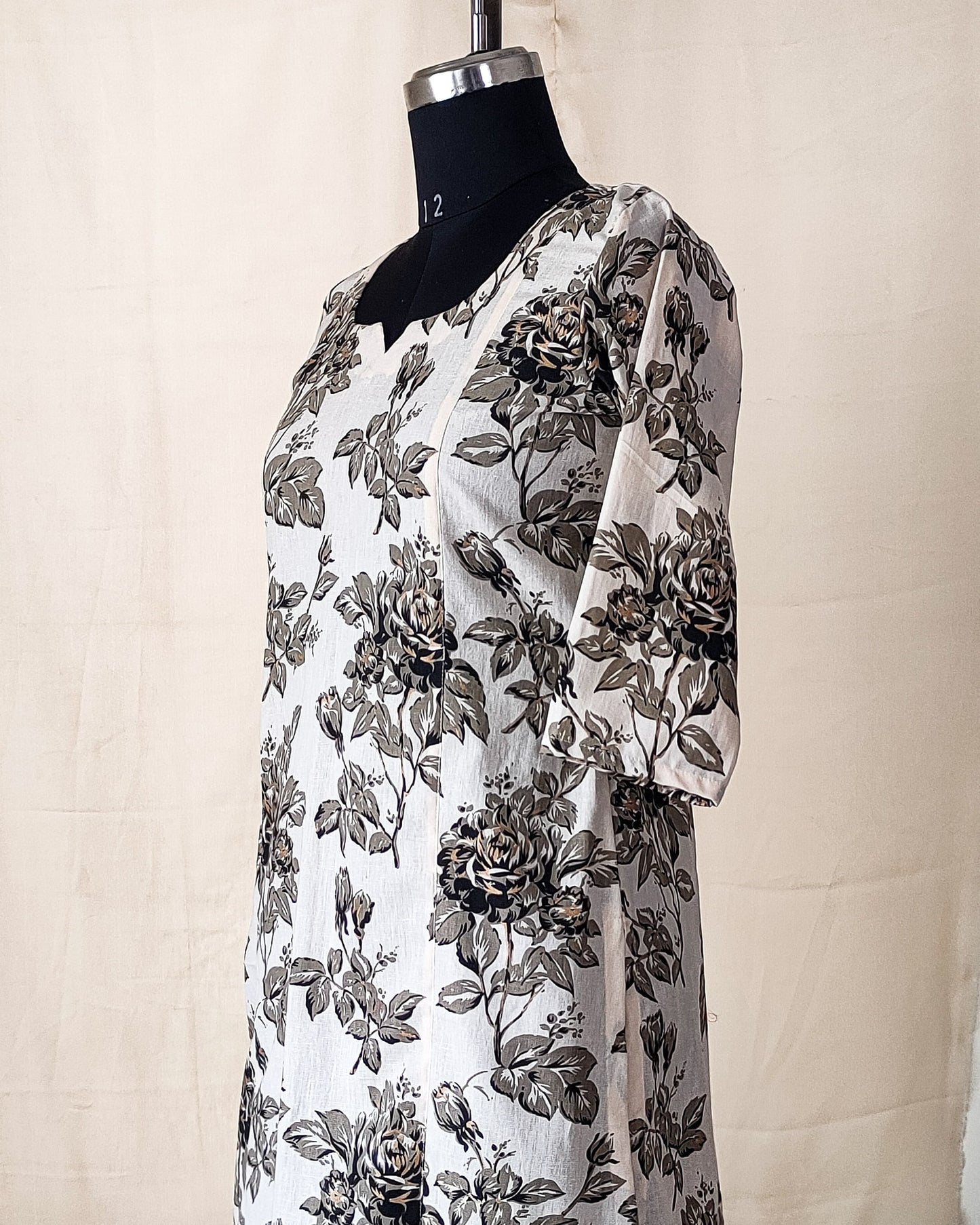 103 Cream floral print cotton co-ord set